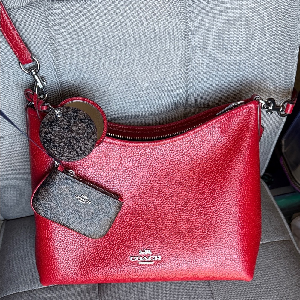 Coach Laurel Red Leather Shoulder Bag